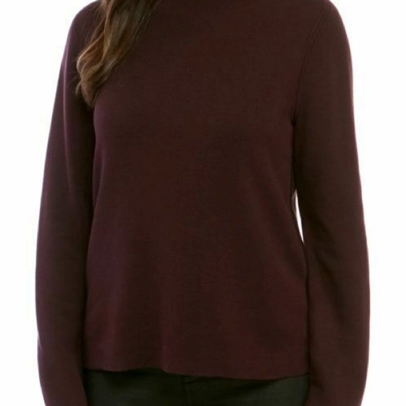 298.00 NWT EILEEN FISHER XS SILK BLEND FUNNEL NECK TOP/SWEATER CASIS - Picture 2 of 9